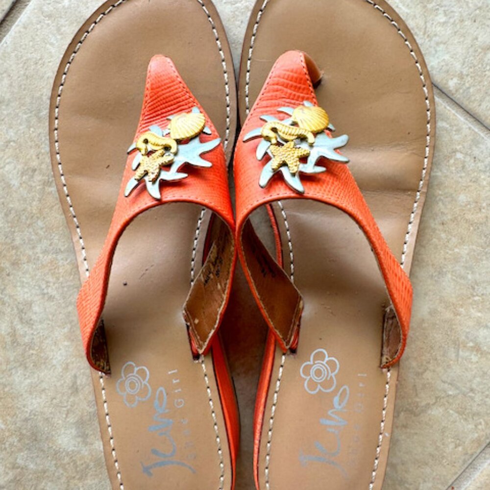 Very Cute Orange Juno Girl Sandals